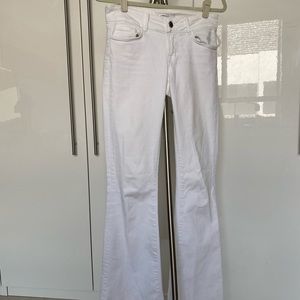 J Brand low-rise white flare pants